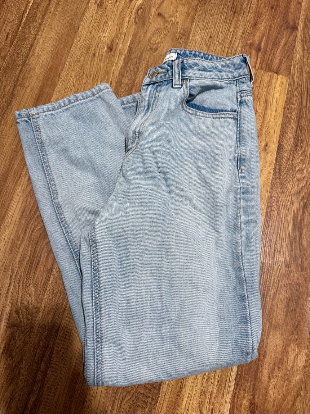 Light Wash High-Rise Straight Jeans